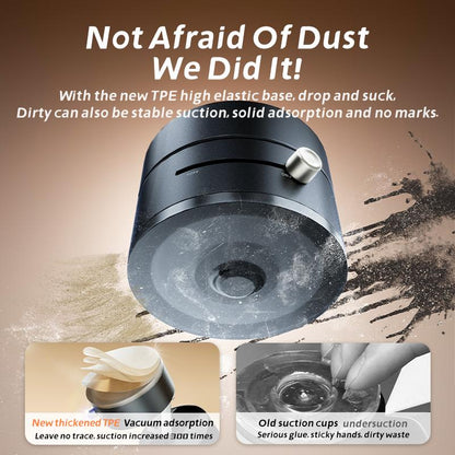 Foldable Magnetic Phone Stand ，Vacuum Magnetic Suction Phone Holder, Magnetic Suction Phone Mount, 360°Rotatable Vacuum Magnetic Phone Stand, Foldable and Retractable Double-Sided Magnetic Phone Holder for All Phones (Black)