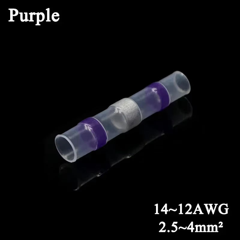 10 ~ 500Pcs Solder Seal Wire Connectors Kit Heat Shrink Butt Crimp Terminals Waterproof Electrical Cable Splice Connector
