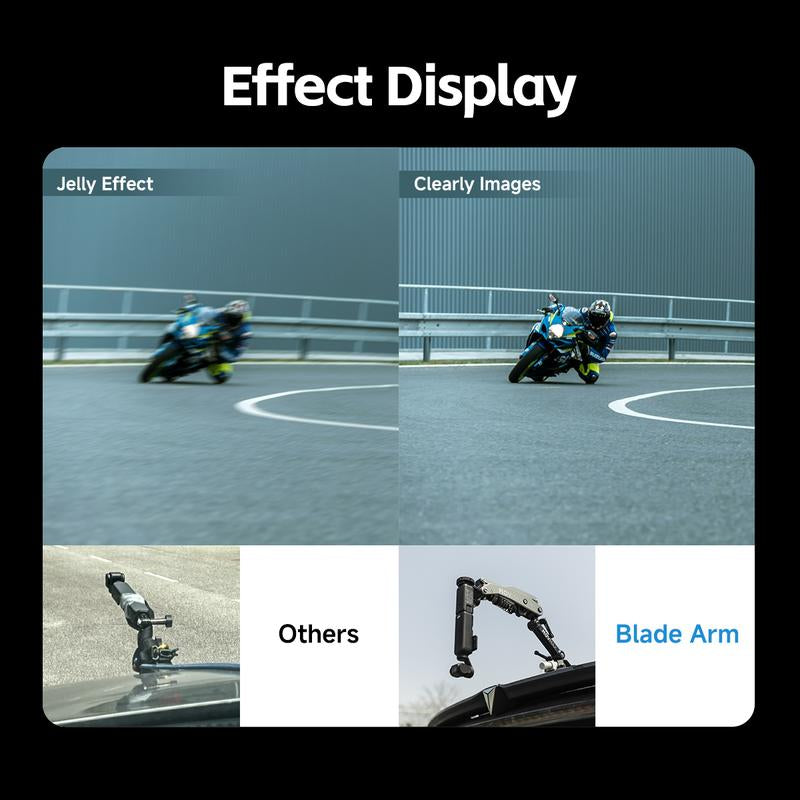MOVMAX Blade Arm Car Accessories Camera Phone Suction Mount Camera Shock Mount for Phone Camerasfor DJI Pocket 3, Insta 360, and Gopro
