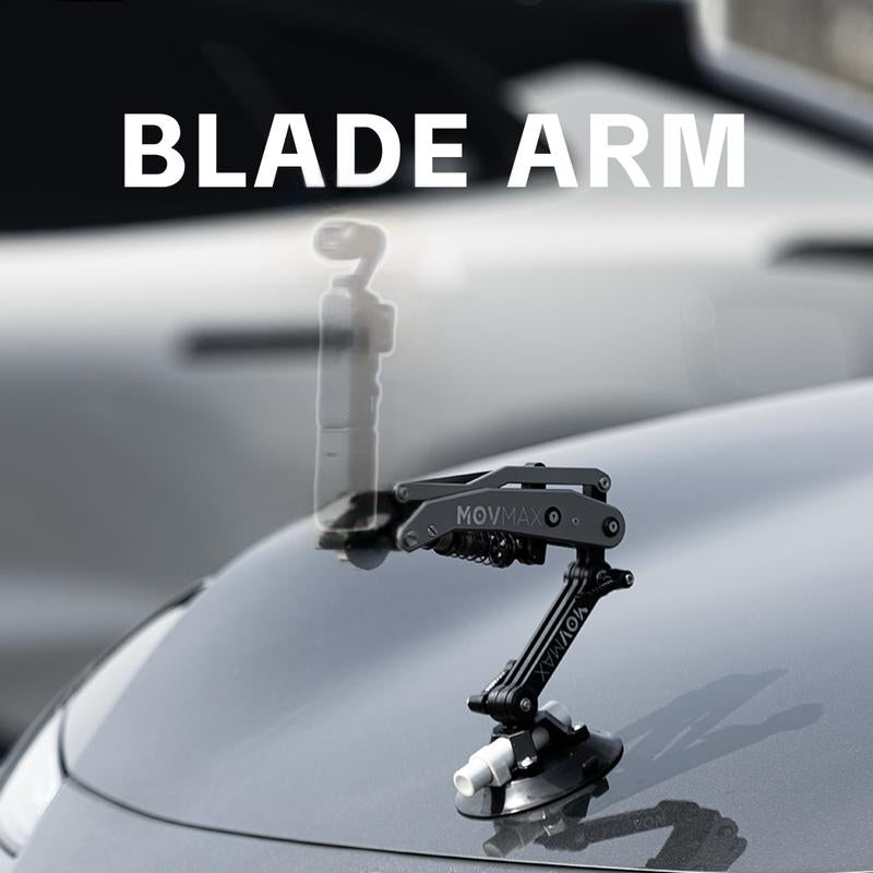 MOVMAX Blade Arm Car Accessories Camera Phone Suction Mount Camera Shock Mount for Phone Camerasfor DJI Pocket 3, Insta 360, and Gopro