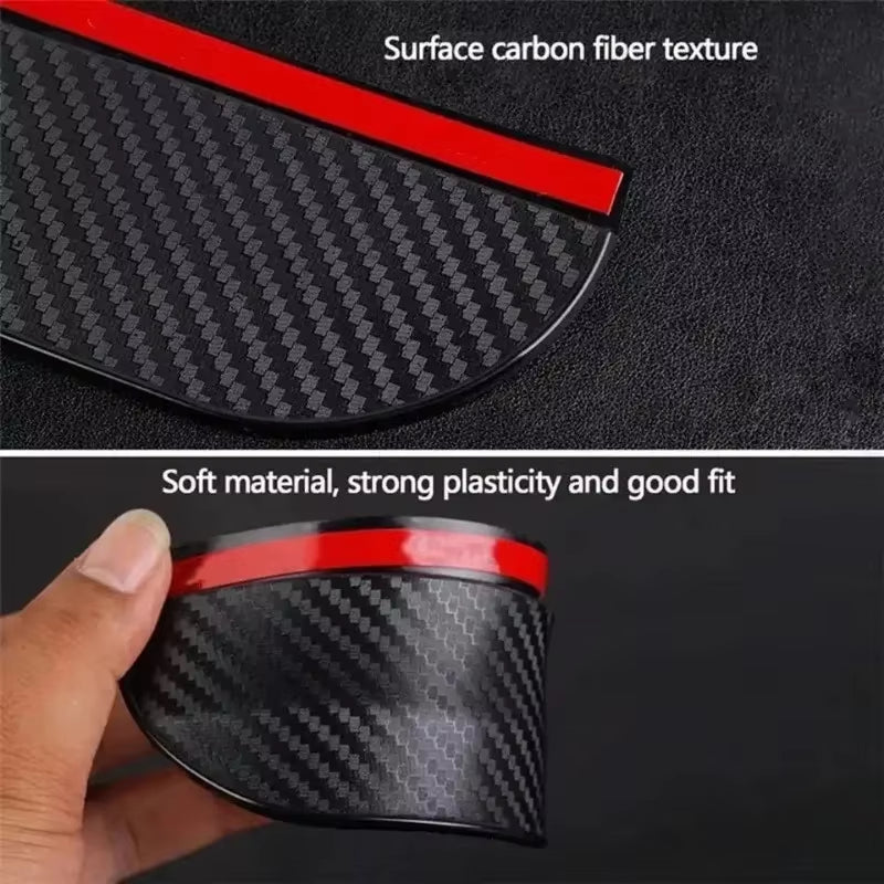 2PCS Universal Auto Rear View Mirror Rainy Shield Guard Car Rearview Mirror Rain Eyebrow Carbon Fiber Sun Visor Shade Cover