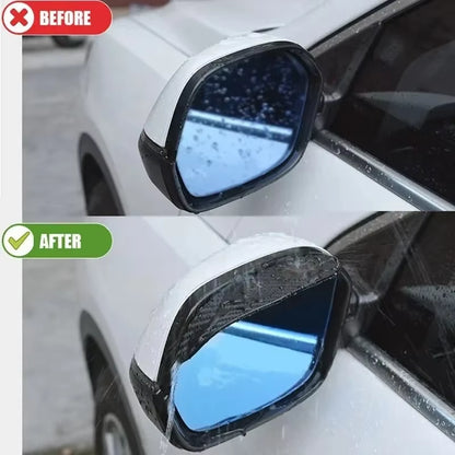 2PCS Universal Auto Rear View Mirror Rainy Shield Guard Car Rearview Mirror Rain Eyebrow Carbon Fiber Sun Visor Shade Cover