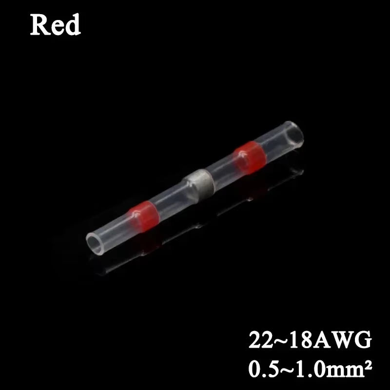 10 ~ 500Pcs Solder Seal Wire Connectors Kit Heat Shrink Butt Crimp Terminals Waterproof Electrical Cable Splice Connector