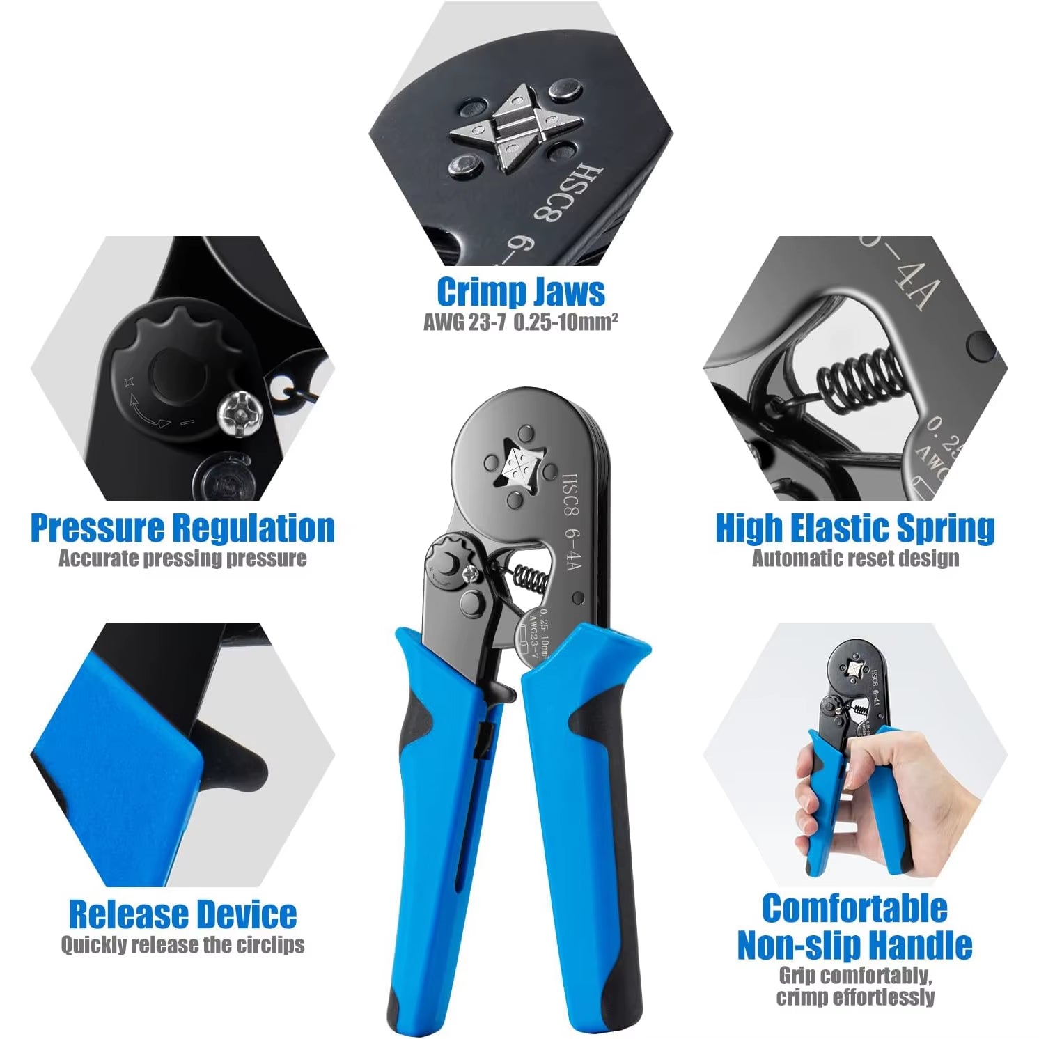 Ferrule Crimping Tool Kit, Crimper Plier with 1250PCS Wire Ferrules Kit Wire End Terminals, Self-Adjustable Ratchet Tool Set