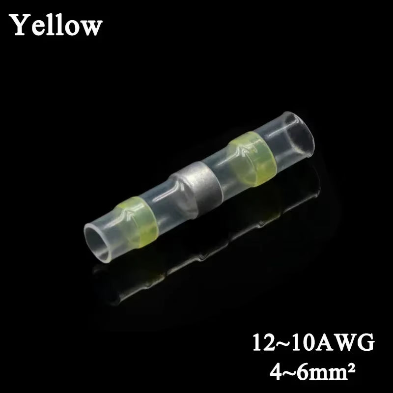 10 ~ 500Pcs Solder Seal Wire Connectors Kit Heat Shrink Butt Crimp Terminals Waterproof Electrical Cable Splice Connector